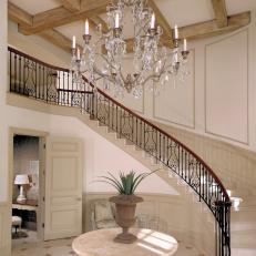 Elegant, Expansive Foyer With Mediterranean Flair