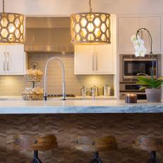 Neutral Contemporary Kitchen with Custom Breakfast Bar