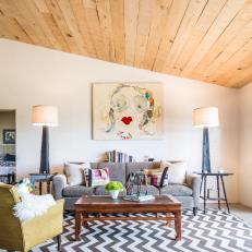 Eclectic Living Room Features Eccentric Artwork