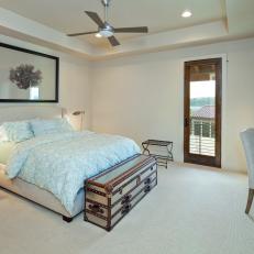 Transitional Beige Bedroom With Sea-Inspired Touches