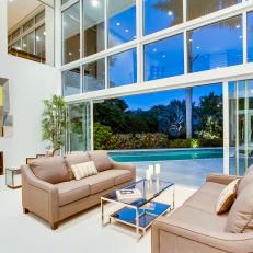 Living Room and Pool: Oceanfront Oasis in Sarasota, Fla.