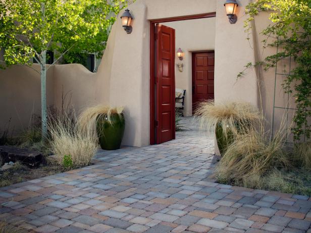 Southwestern-Style Entry with Red Door