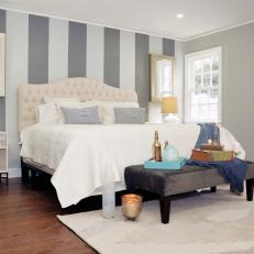 Master Suite with Striped Accent Wall 