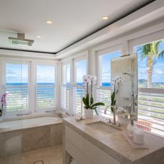 Bathroom: Seaside Villa in Saint Barthelemy