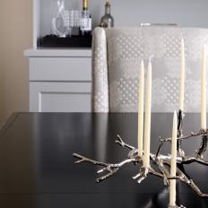 Rustic Inspired Metal Centerpiece With Long Candles
