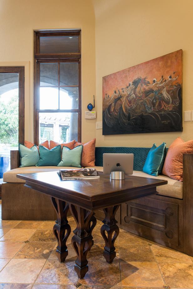 Modern Moroccan Nook Features Banquette Seating Hgtv