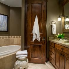 Elegant Master Bathroom With Rustic Charm