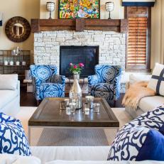 Stone Fireplace Heightens Great Room's Rustic Charm