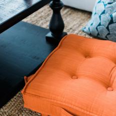 Indoor-Outdoor Floor Cushions in Living Room