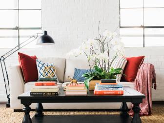 Living Room Coffee Table With Design Books and Decor