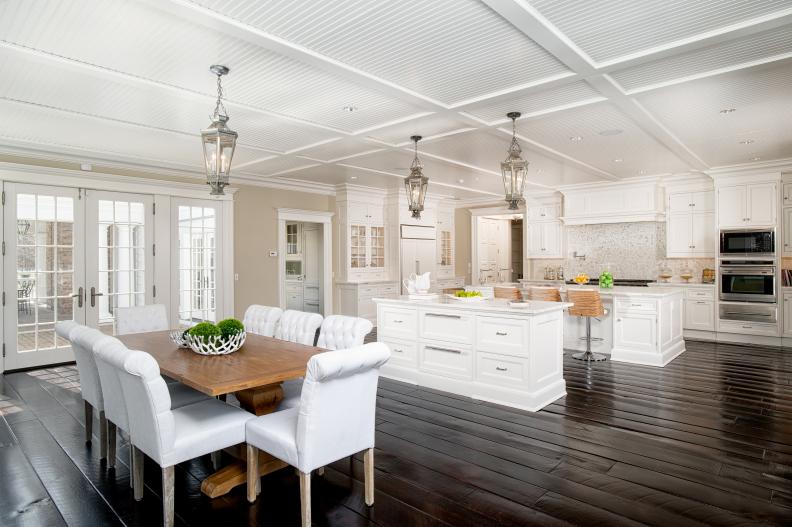 Kitchen and Table: Grand Manor in Greenwich, Conn.