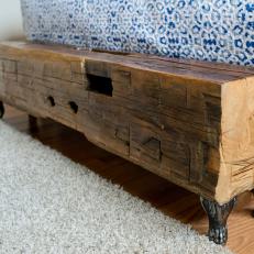 Rustic Bench in Mostly Modern Living Room