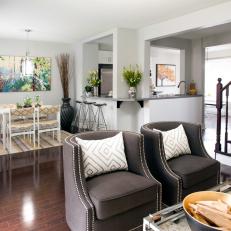 Defined Living Room and Dining Space