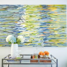 Artwork Brings Color to Contemporary Living Room