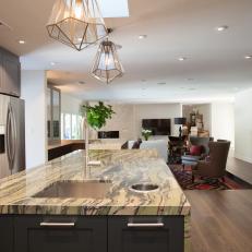 Modern Open Plan Kitchen And Living Room