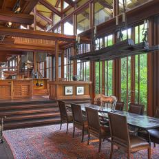 Open Dining Room With Detailed Woodcraft