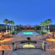 Pool at Night: Exquisite Mediterranean Estate in Los Gatos, Calif.