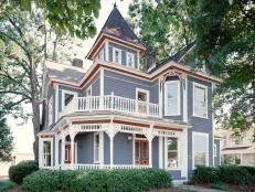 Red, White and Blue Victorian-Style Home
