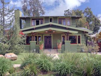Olive Green Craftsman-Style Home