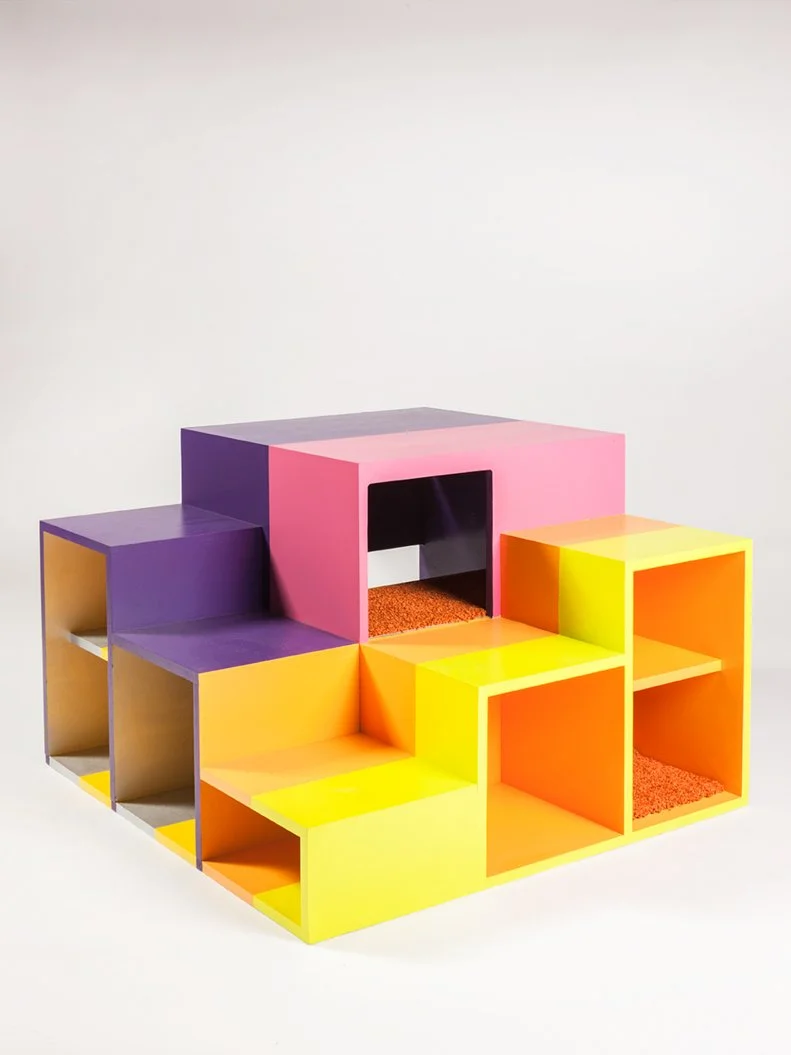 Designs for Felines: Rainbow Hued Habitat by Wolcott Architecture