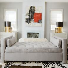Modern Sitting Room With Plush Gray Daybed