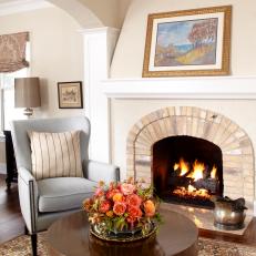 Elegant Sitting Room & Fireplace 