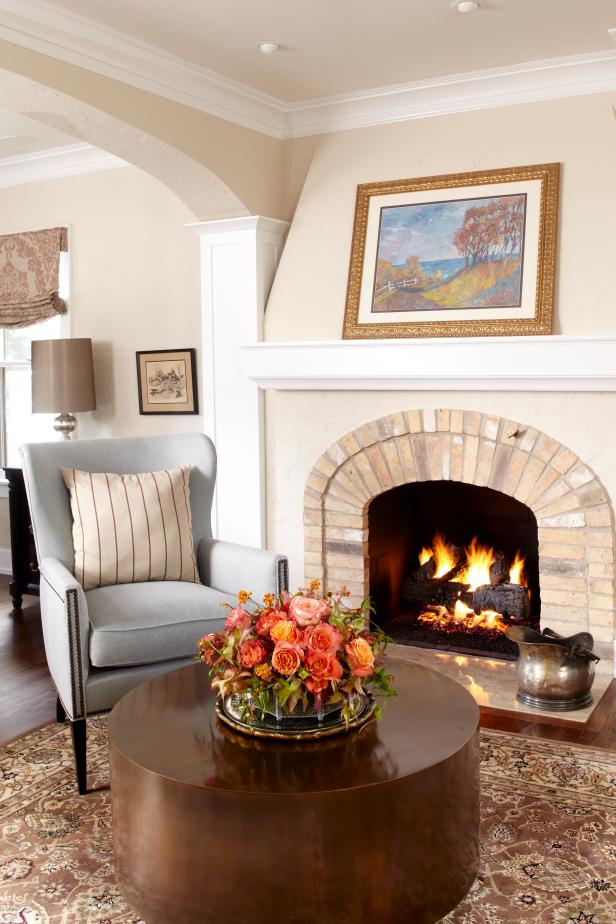 Elegant Sitting Room & Fireplace | HGTV