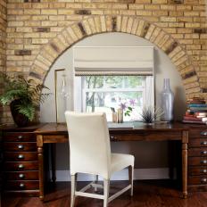 Stunning Home Office With Brick Detailing 