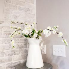 Fixer Upper: Pretty Pitcher Holds Flowers in Kitchen 