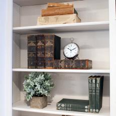 Living Room: Antique Books Decorate a Shelf 