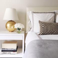 Gray & Gold Accents in Contemporary Master Bedroom
