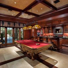 Elegant and Masculine Game Room and Bar 