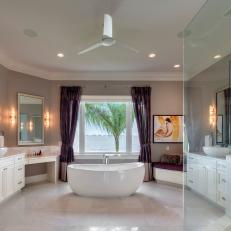 Primary Bath Features Relaxing Bathtub With Ocean View