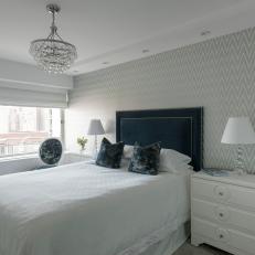 Chic Gray and White Contemporary Guest Room 