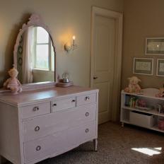 Charming Pink Vanity in Girl's Nursery 
