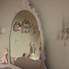 Sweet Pink and White Nursery with Antique Vanity 