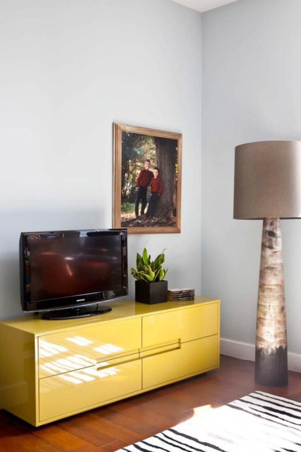 Canary Yellow Media Console | HGTV