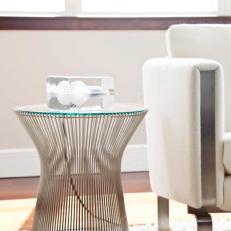 Sculptural End Table With Glass Top