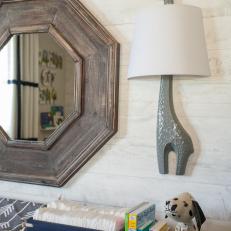 Nursery Changing Station With Rustic Octagonal Mirror 