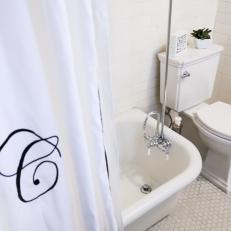 Remodeled White Art Deco Shared Bathroom