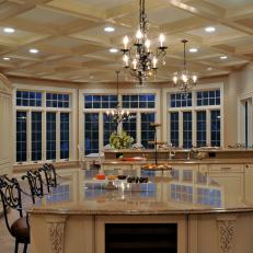 Grand Traditional Kitchen With Floor-to-Ceiling Windows