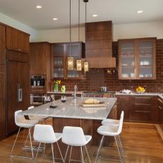 Walnut Cabinetry in Contemporary Kitchen
