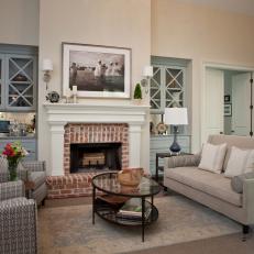 Charming Family Room With Custom Built-Ins