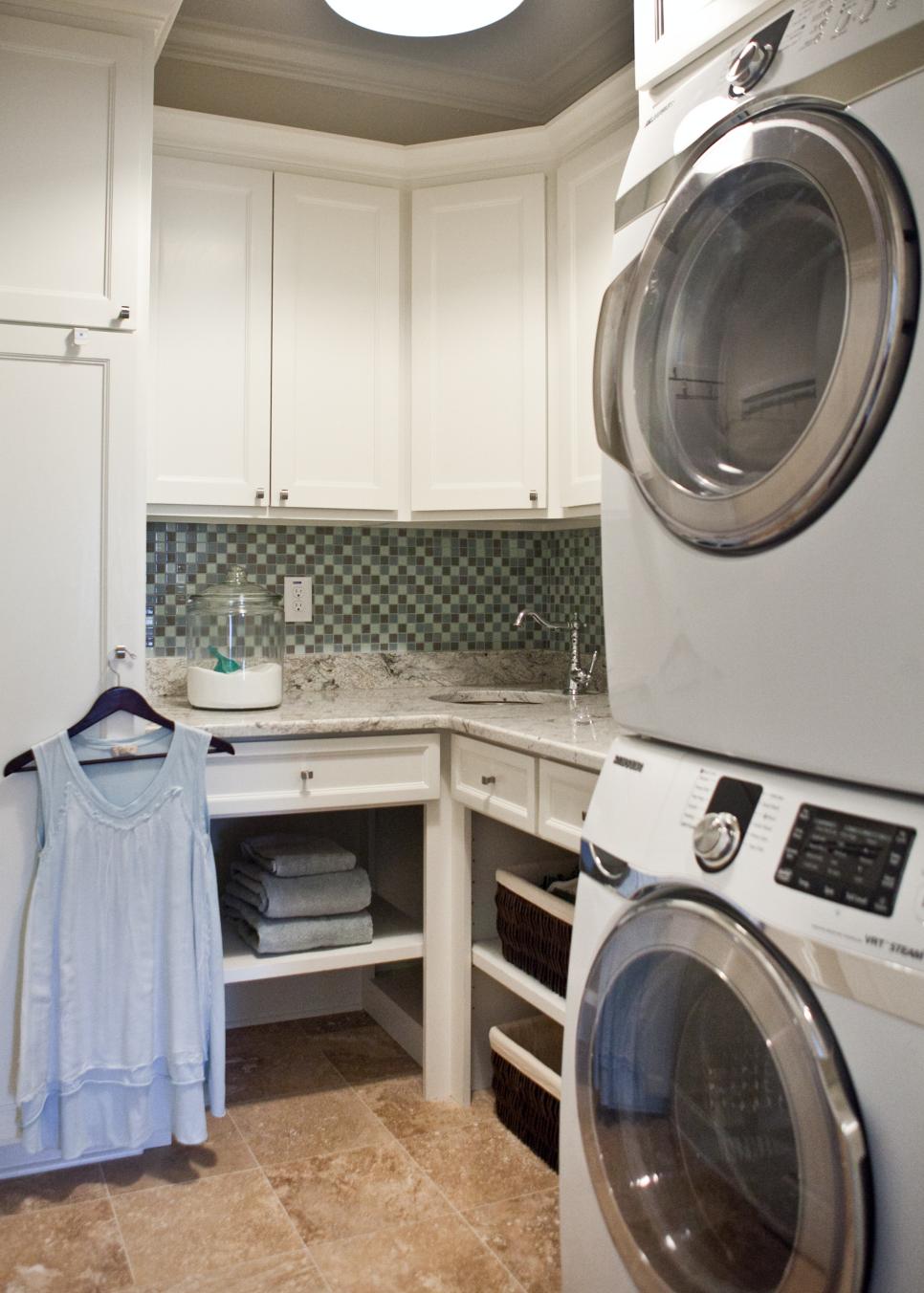 Mosaic Backsplash in Small Laundry Room HGTV