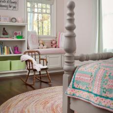 Pink Girl's Room With Small Rocking Chair
