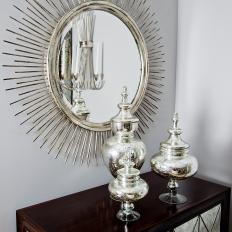 Silver Sunburst Mirror Adds Glamour to Living Space