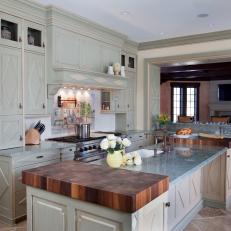 French Country Kitchen Boasts Butcher Block Countertops