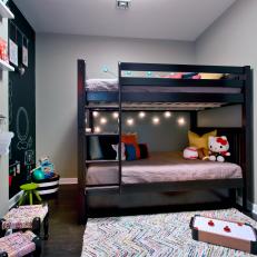 Neutral Contemporary Kid's Bedroom With Bunk Bed