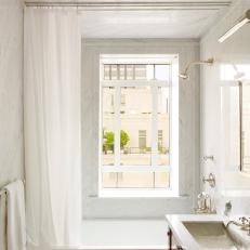 Single Vanity Bathroom With Elegant Marble Interior