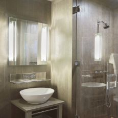 Luxury Single Vanity Bathroom With Shower